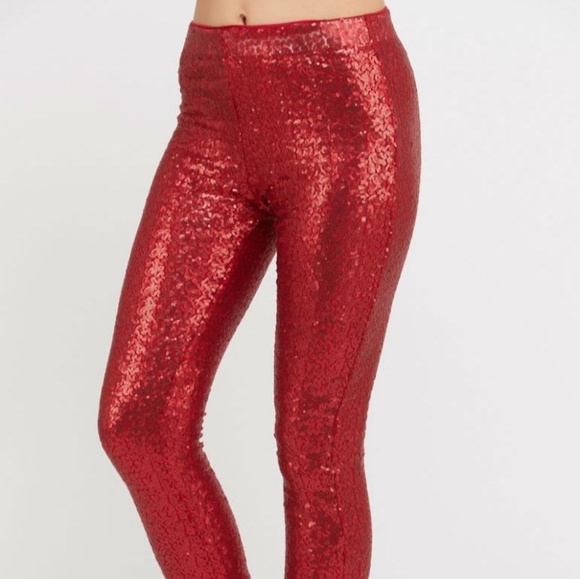 Red Sequin Pants Medium | Poshmark